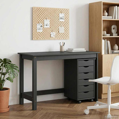 vidaXL Desk and Rolling Cabinet Set MOSS 2 pcs Grey