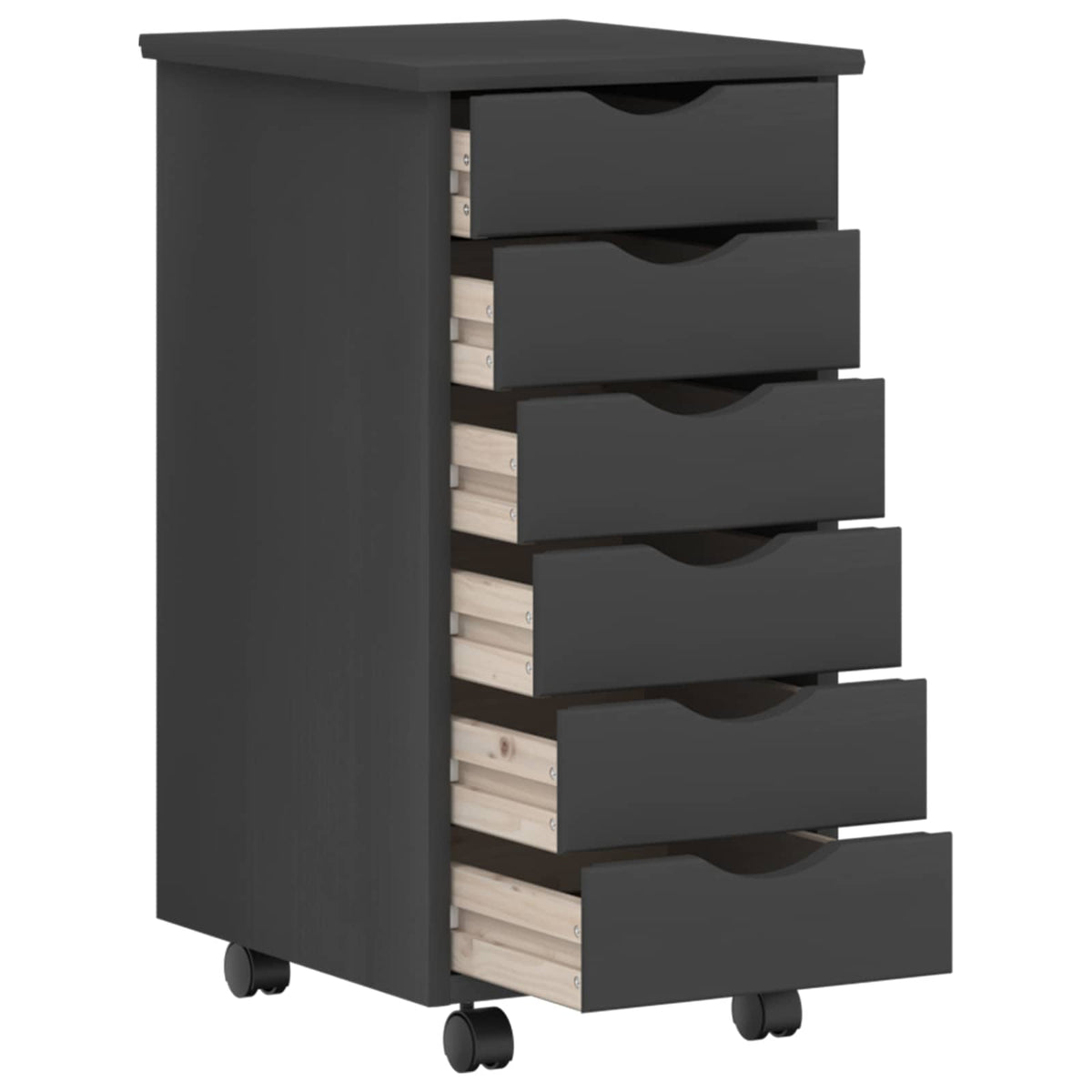 vidaXL Desk and Rolling Cabinet Set MOSS 2 pcs Grey