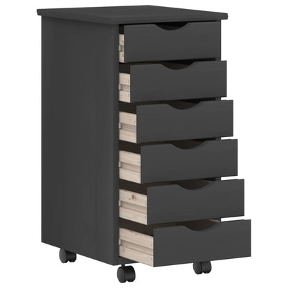 vidaXL Desk and Rolling Cabinet Set MOSS 2 pcs Grey