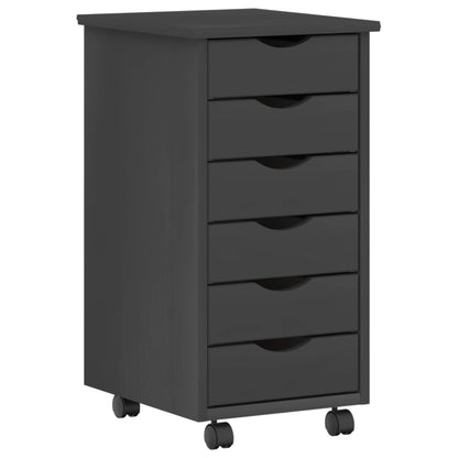 vidaXL Desk and Rolling Cabinet Set MOSS 2 pcs Grey