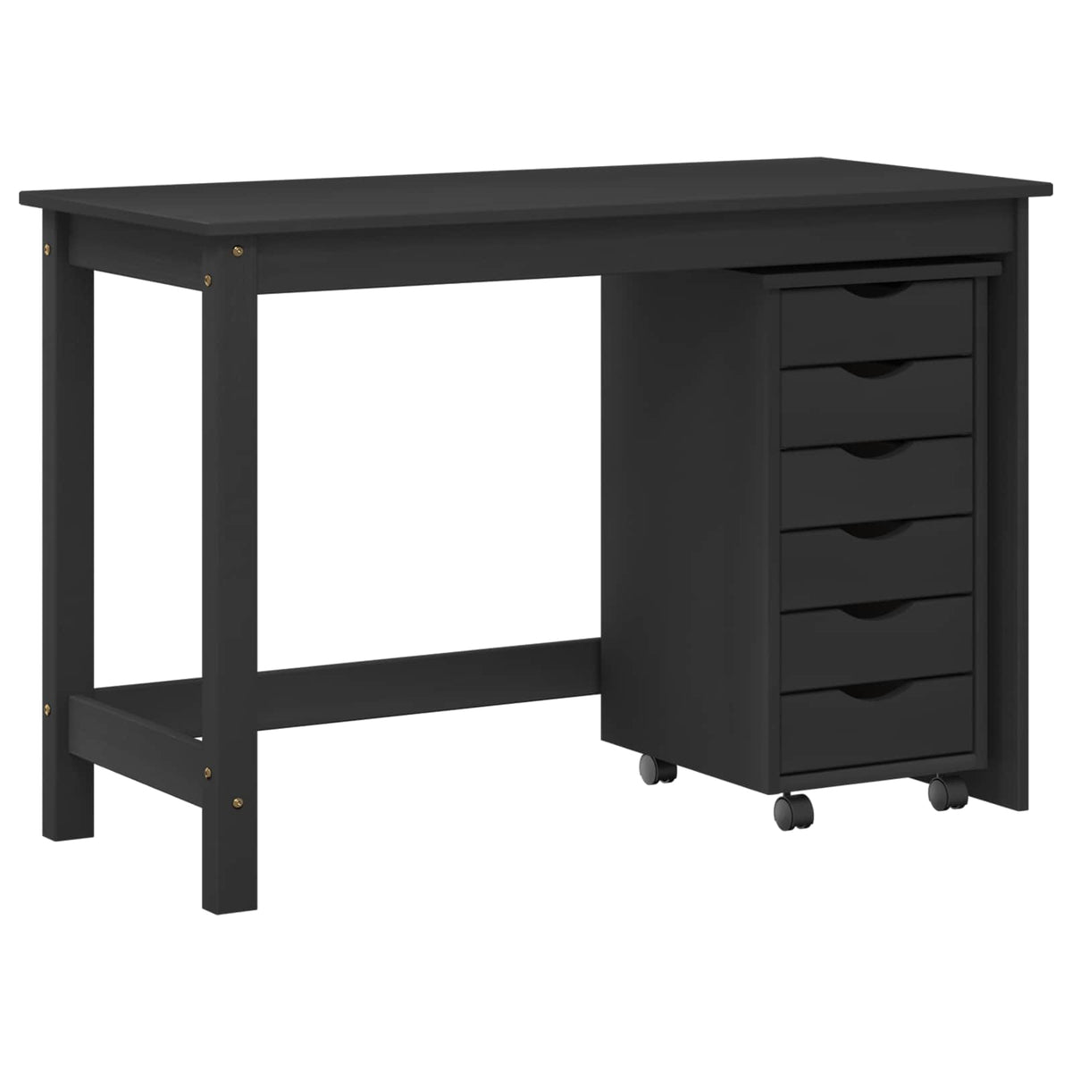 vidaXL Desk and Rolling Cabinet Set MOSS 2 pcs Black
