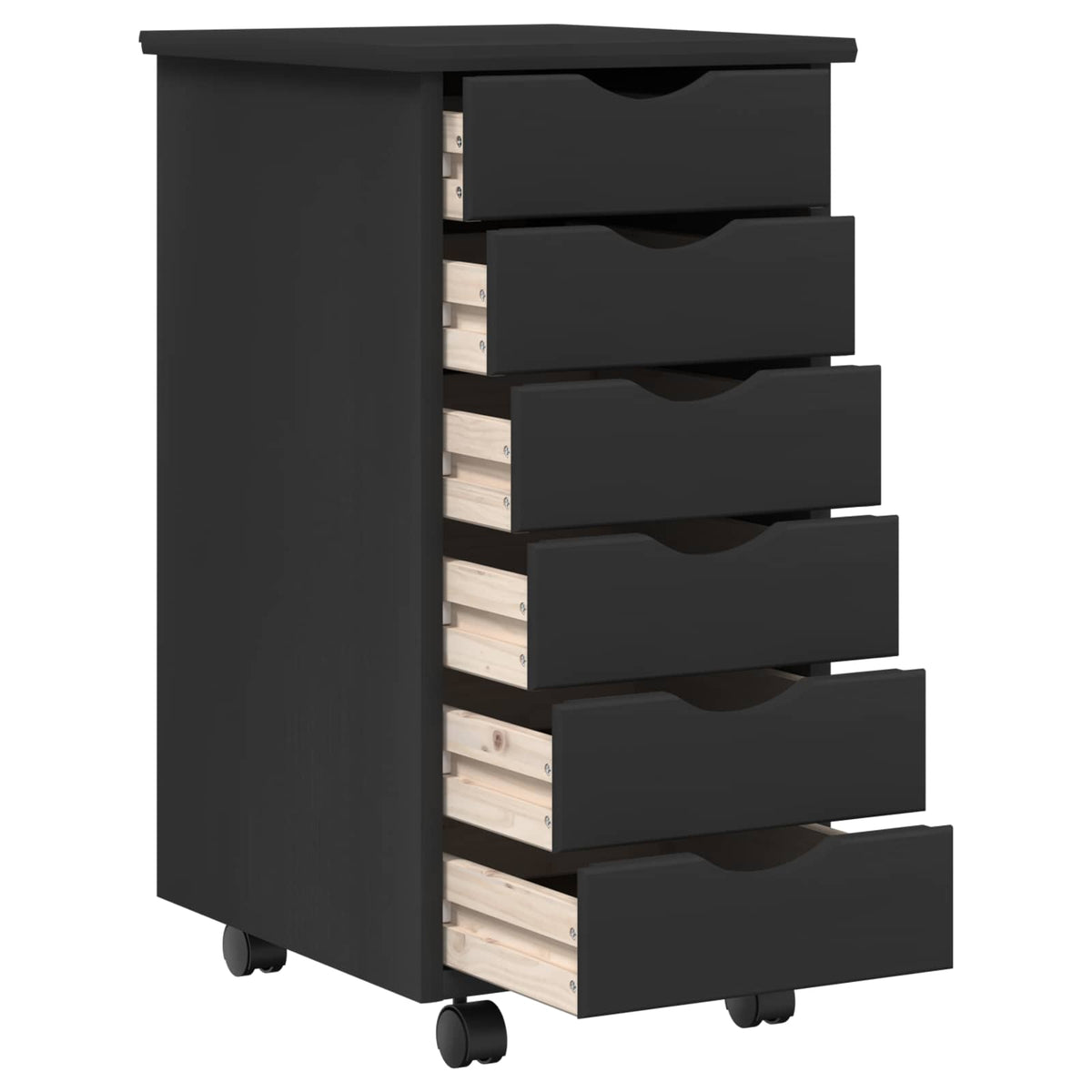 vidaXL Desk and Rolling Cabinet Set MOSS 2 pcs Black
