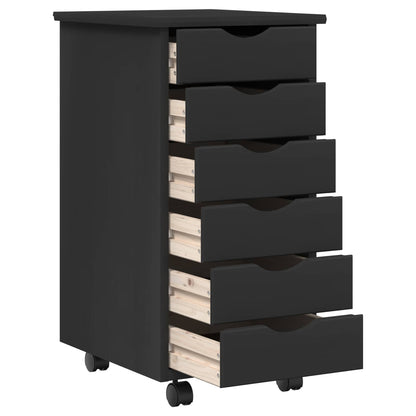 vidaXL Desk and Rolling Cabinet Set MOSS 2 pcs Black