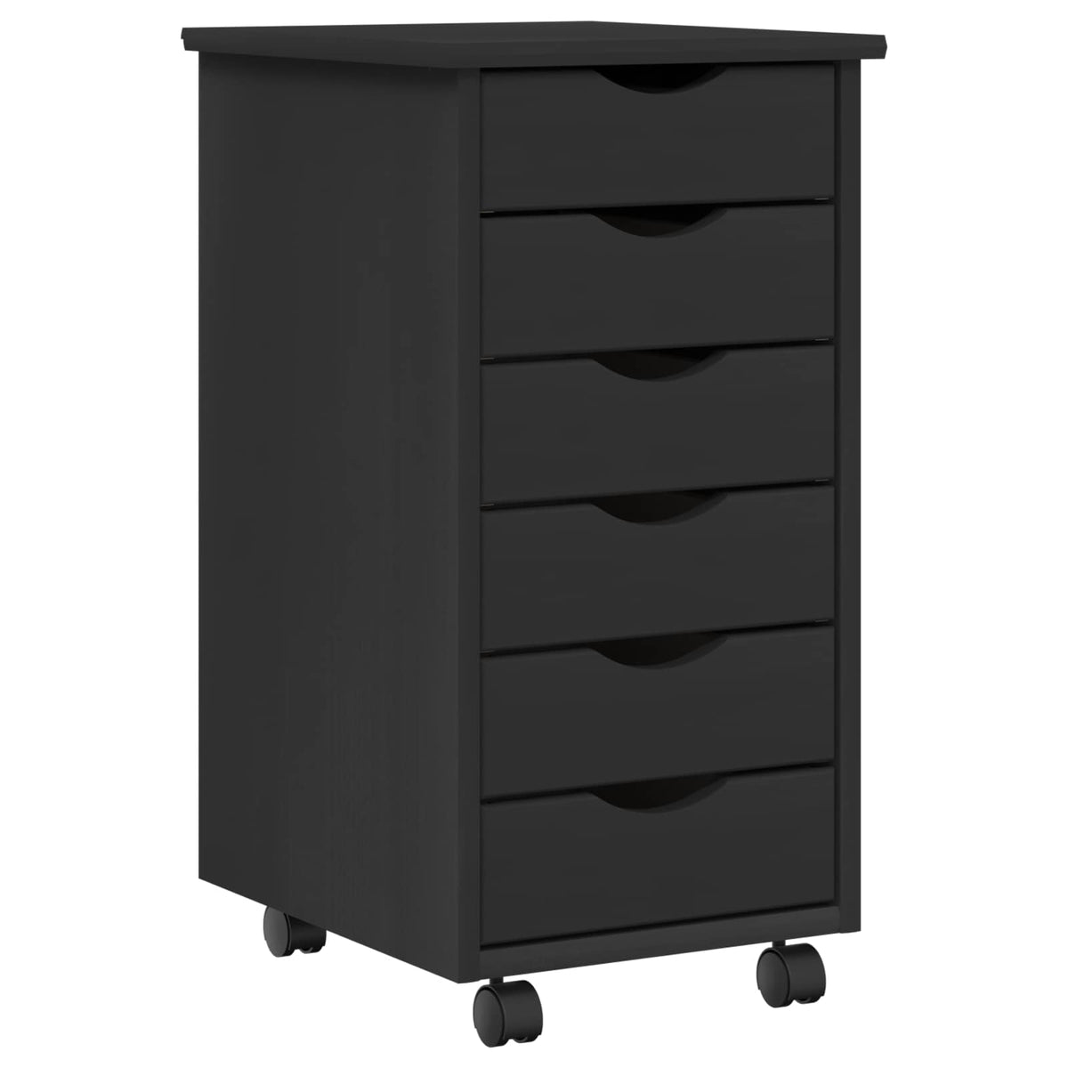 vidaXL Desk and Rolling Cabinet Set MOSS 2 pcs Black