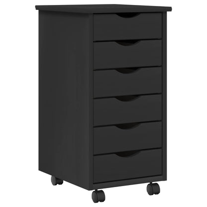 vidaXL Desk and Rolling Cabinet Set MOSS 2 pcs Black