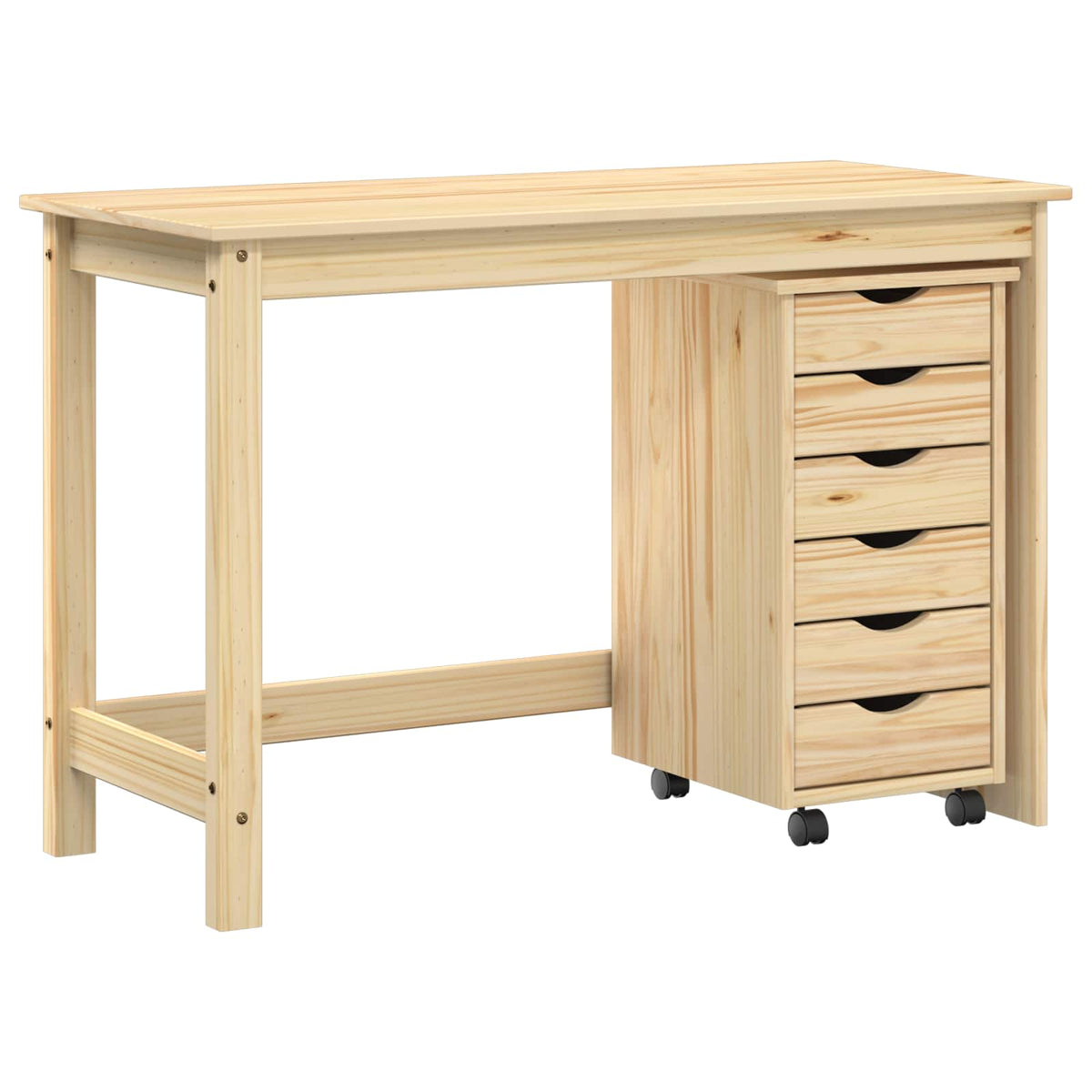 vidaXL Desk and Rolling Cabinet Set MOSS 2 pcs Brown