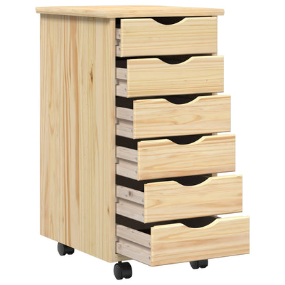 vidaXL Desk and Rolling Cabinet Set MOSS 2 pcs Brown