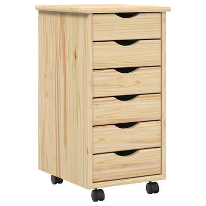 vidaXL Desk and Rolling Cabinet Set MOSS 2 pcs Brown