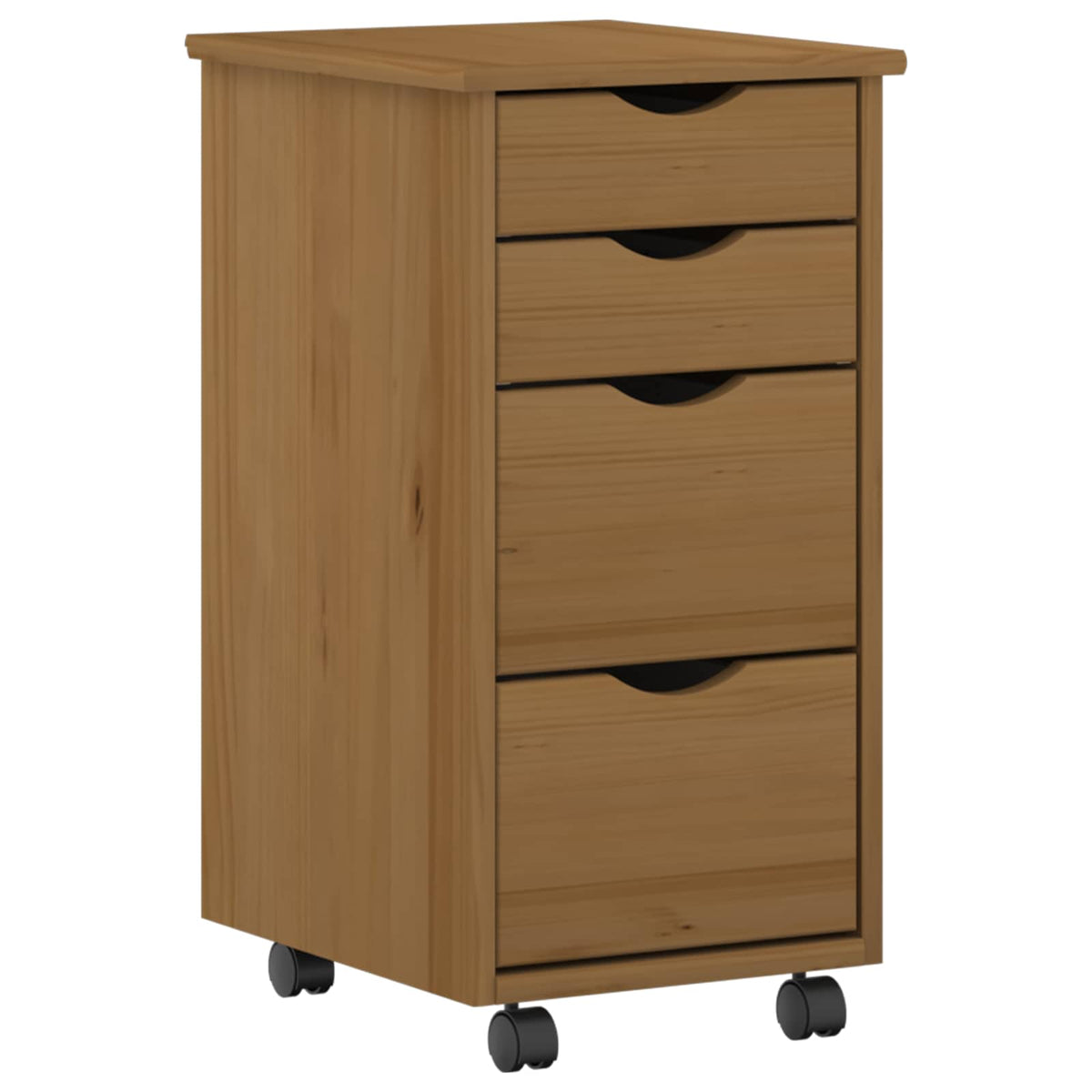 vidaXL Desk and Rolling Cabinet Set MOSS 2 pcs Honey Brown