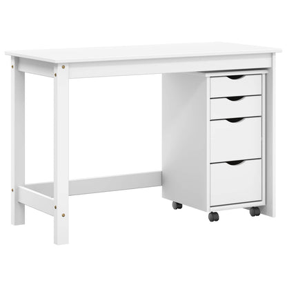 vidaXL Desk and Rolling Cabinet Set MOSS 2 pcs White