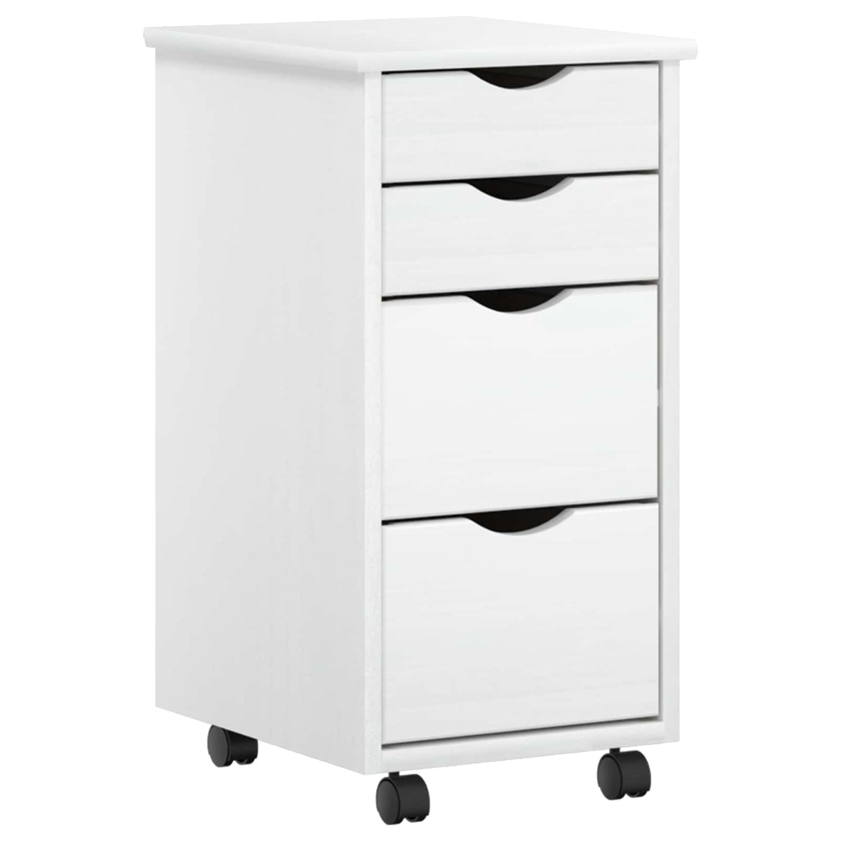 vidaXL Desk and Rolling Cabinet Set MOSS 2 pcs White