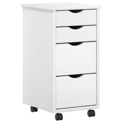 vidaXL Desk and Rolling Cabinet Set MOSS 2 pcs White