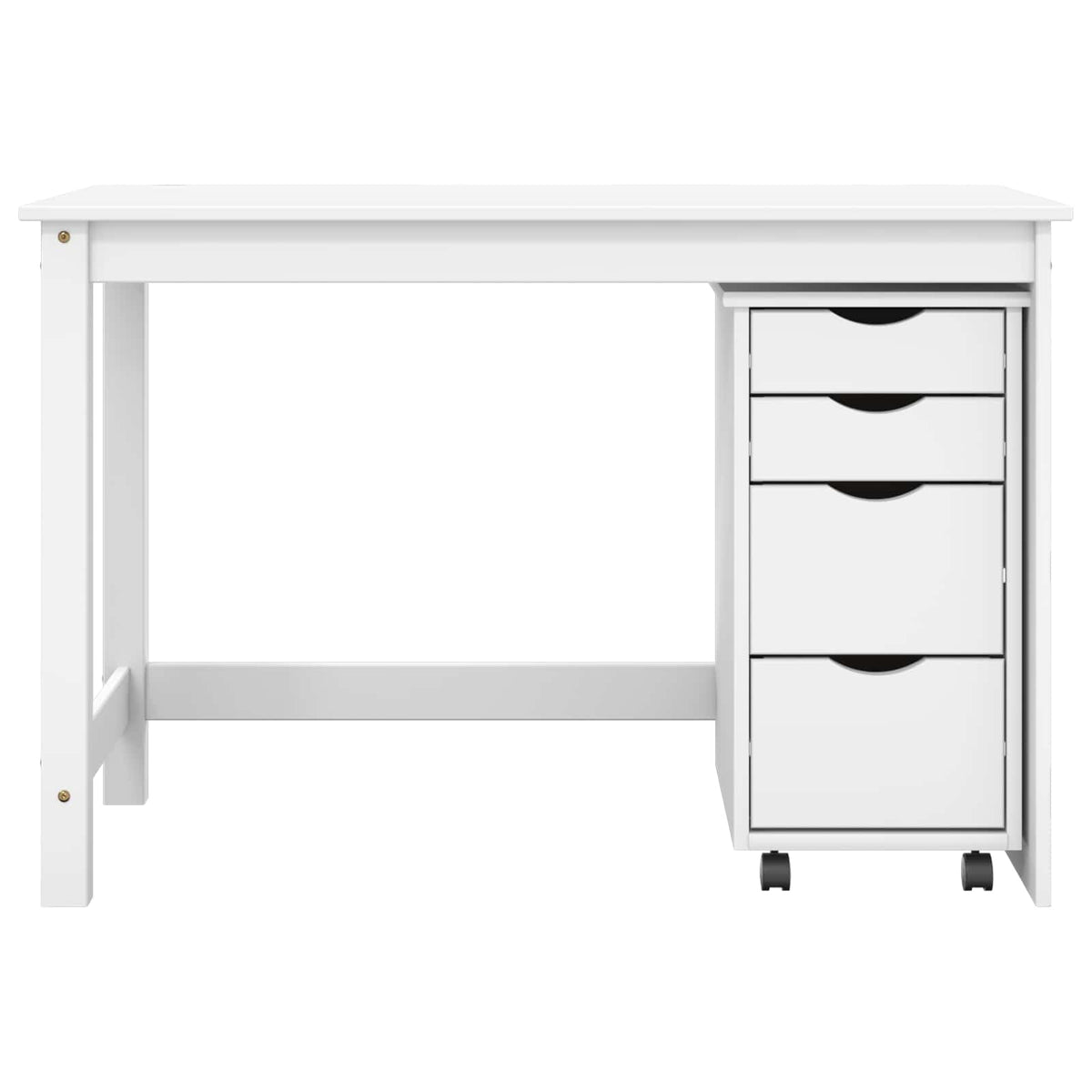 vidaXL Desk and Rolling Cabinet Set MOSS 2 pcs White