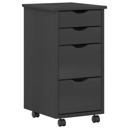 vidaXL Desk and Rolling Cabinet Set MOSS 2 pcs Grey
