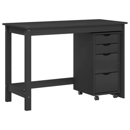 vidaXL Desk and Rolling Cabinet Set MOSS 2 pcs Black
