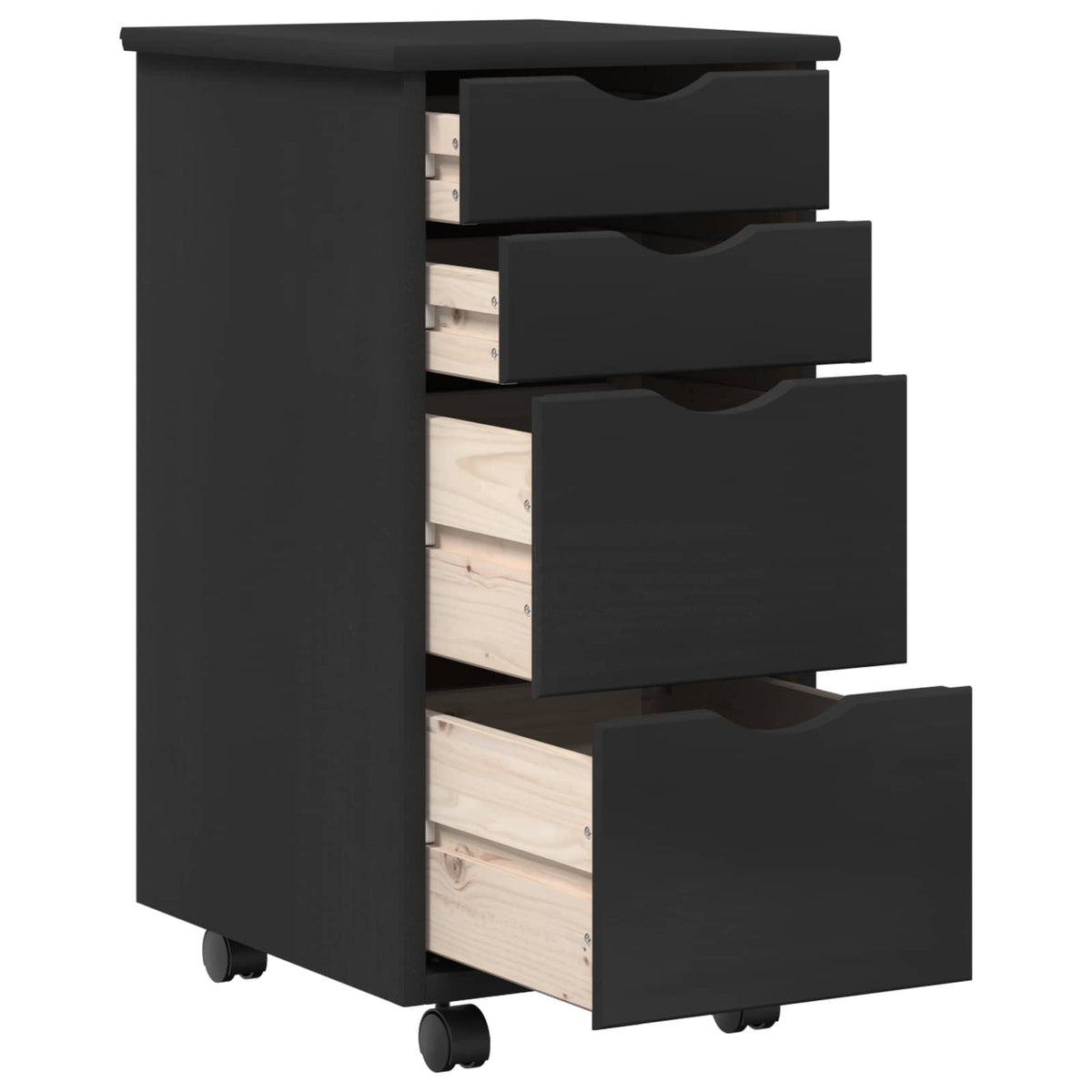 vidaXL Desk and Rolling Cabinet Set MOSS 2 pcs Black