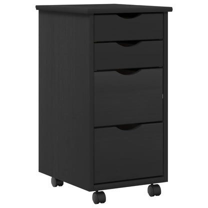 vidaXL Desk and Rolling Cabinet Set MOSS 2 pcs Black
