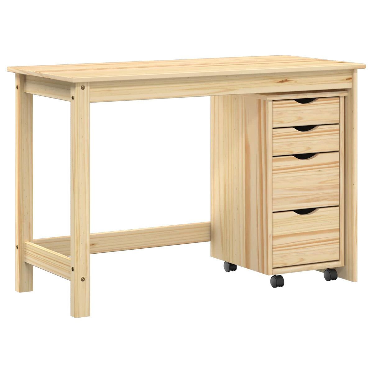 vidaXL Desk and Rolling Cabinet Set MOSS 2 pcs Brown