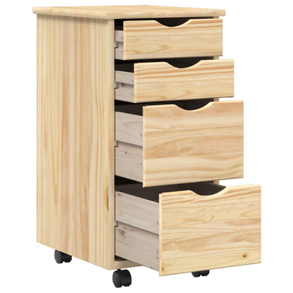 vidaXL Desk and Rolling Cabinet Set MOSS 2 pcs Brown