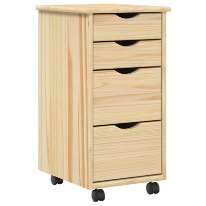 vidaXL Desk and Rolling Cabinet Set MOSS 2 pcs Brown