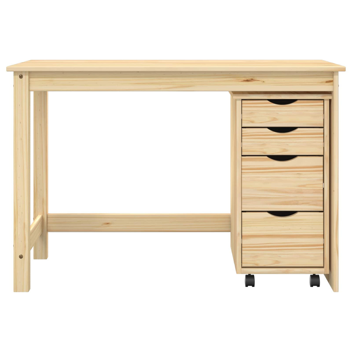 vidaXL Desk and Rolling Cabinet Set MOSS 2 pcs Brown