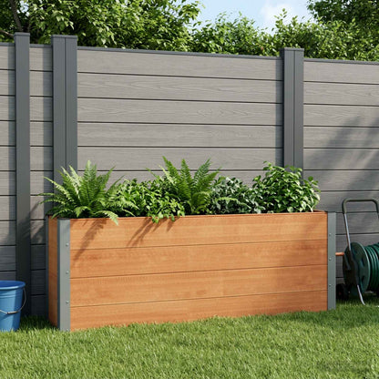 vidaXL Garden Raised Bed Brown 200 x 30 x 72 cm WPC and Aluminium