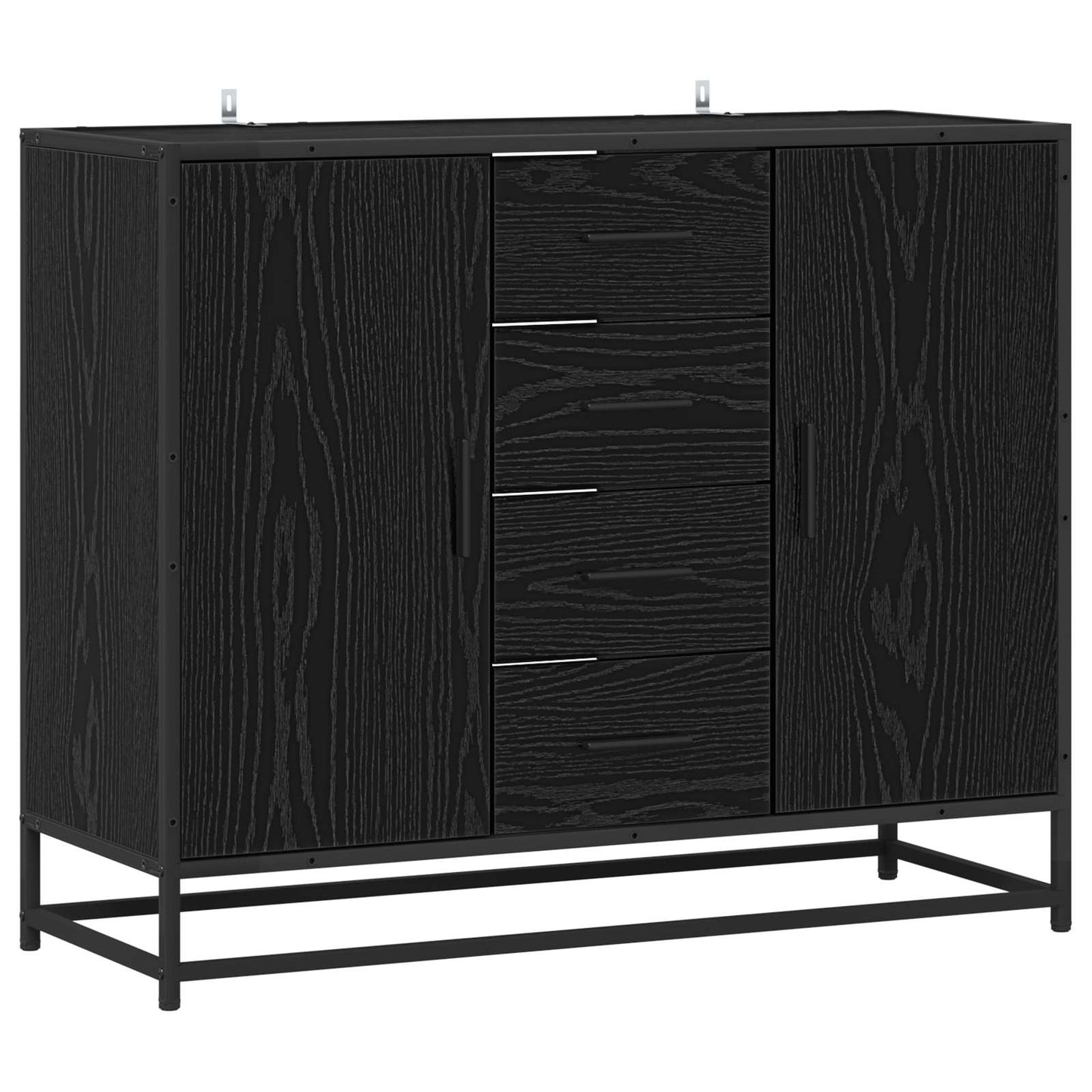 vidaXL Sideboard Black Oak 92 x 35 x 76 cm Engineered Wood