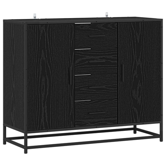 vidaXL Sideboard Black Oak 92 x 35 x 76 cm Engineered Wood