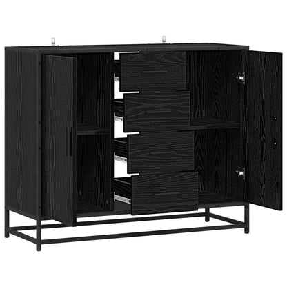 vidaXL Sideboard Black Oak 92 x 35 x 76 cm Engineered Wood