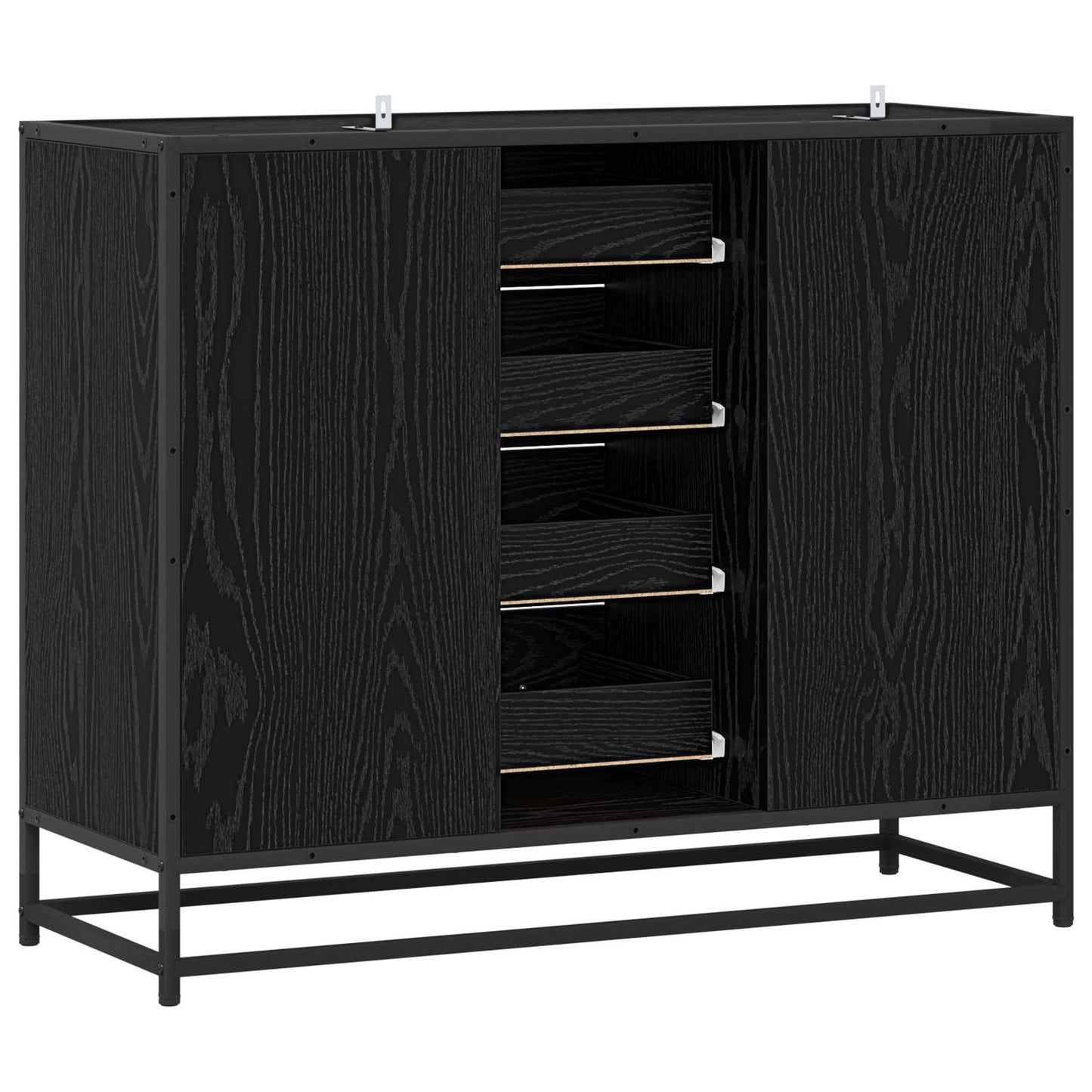 vidaXL Sideboard Black Oak 92 x 35 x 76 cm Engineered Wood