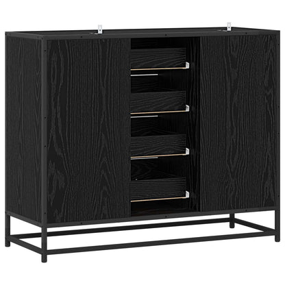 vidaXL Sideboard Black Oak 92 x 35 x 76 cm Engineered Wood