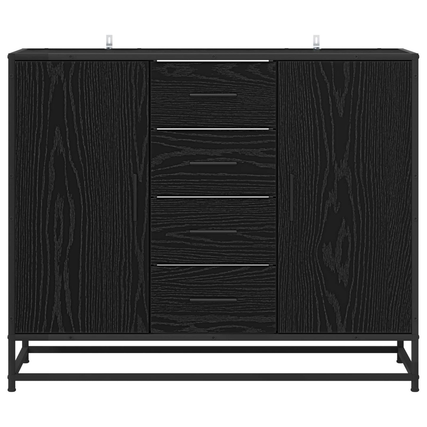 vidaXL Sideboard Black Oak 92 x 35 x 76 cm Engineered Wood