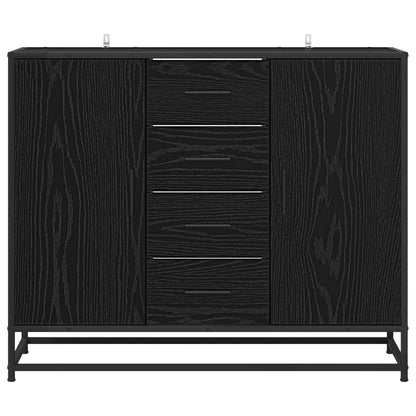 vidaXL Sideboard Black Oak 92 x 35 x 76 cm Engineered Wood