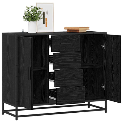 vidaXL Sideboard Black Oak 92 x 35 x 76 cm Engineered Wood