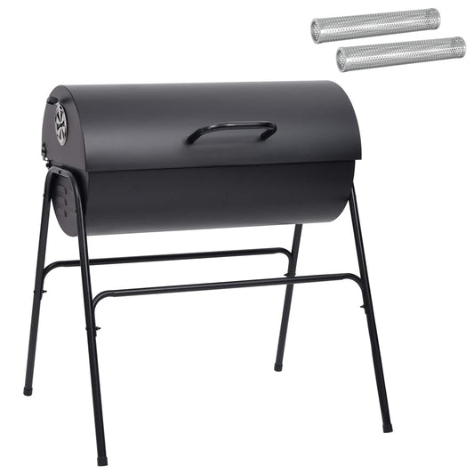 vidaXL Barrel Grill with 2 Cooking Grids 3 pcs 80 x 73 x 90 cm Metal