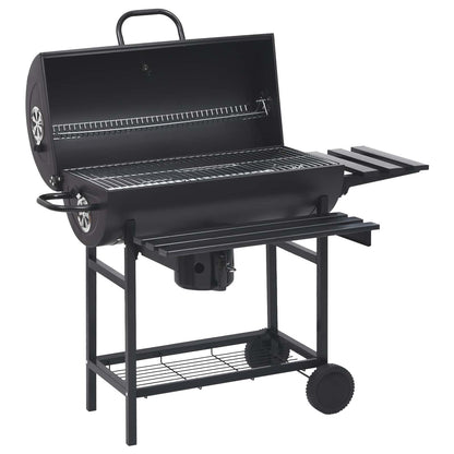 vidaXL Barrel Grill with Wheels and Shelves 3 pcs 115 x 85 x 95 cm