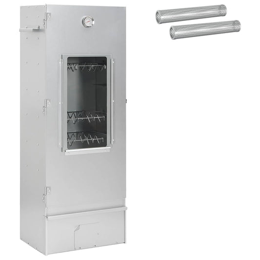vidaXL Smoker Oven 3 pcs 44.5 x 29 x 110 cm Galvanised steel Silver