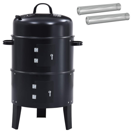 vidaXL Outdoor Grill Ø 40 x 80 cm Steel Black