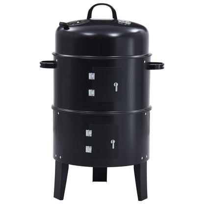 vidaXL Outdoor Grill Ø 40 x 80 cm Steel Black