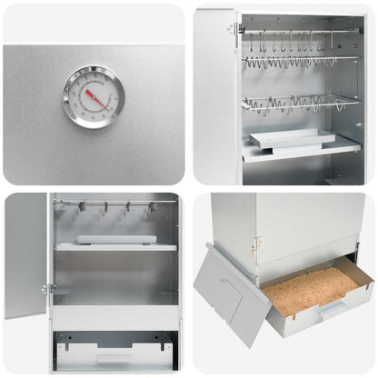 vidaXL Smoker Oven 3 pcs 44.5 x 29 x 83 cm Galvanised steel Silver