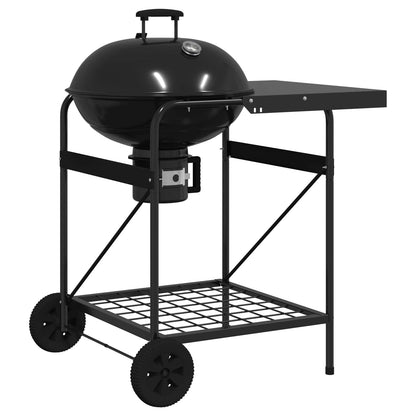 vidaXL Charcoal Grill with Smoker Tubes 91 x 71 x 107 cm Steel Black