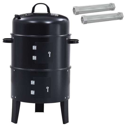 vidaXL Outdoor Grill Ø 40 x 80 cm Steel Black