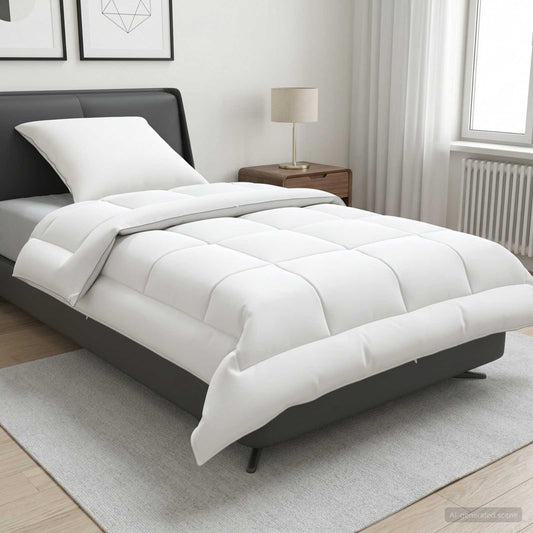 vidaXL Duvet and Pillow Set 2 pcs 152x203 cm Summer 140 GSM Wool White