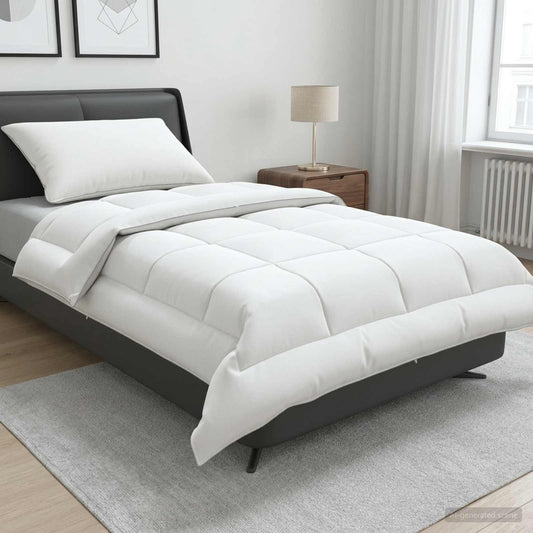 vidaXL Duvet and Pillow Set 2 pcs 155x200 cm Summer 140 GSM Wool White
