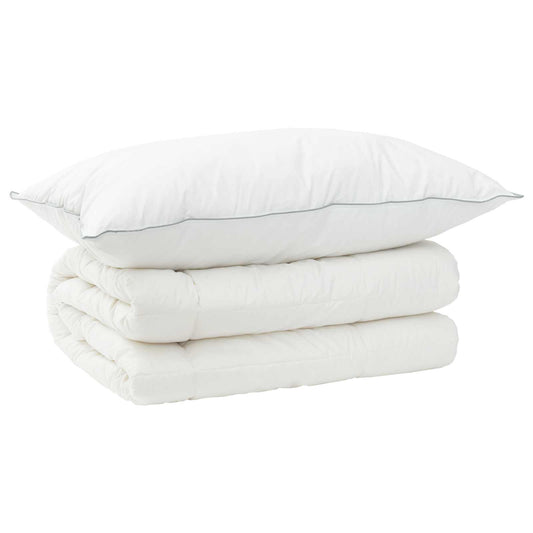 vidaXL Duvet and Pillow Set 2 pcs 150x200 cm 4 Seasons 220 GSM Wool