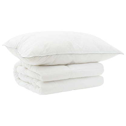 vidaXL Duvet and Pillow Set 2 pcs 137x200 cm Summer 200 GSM Wool White