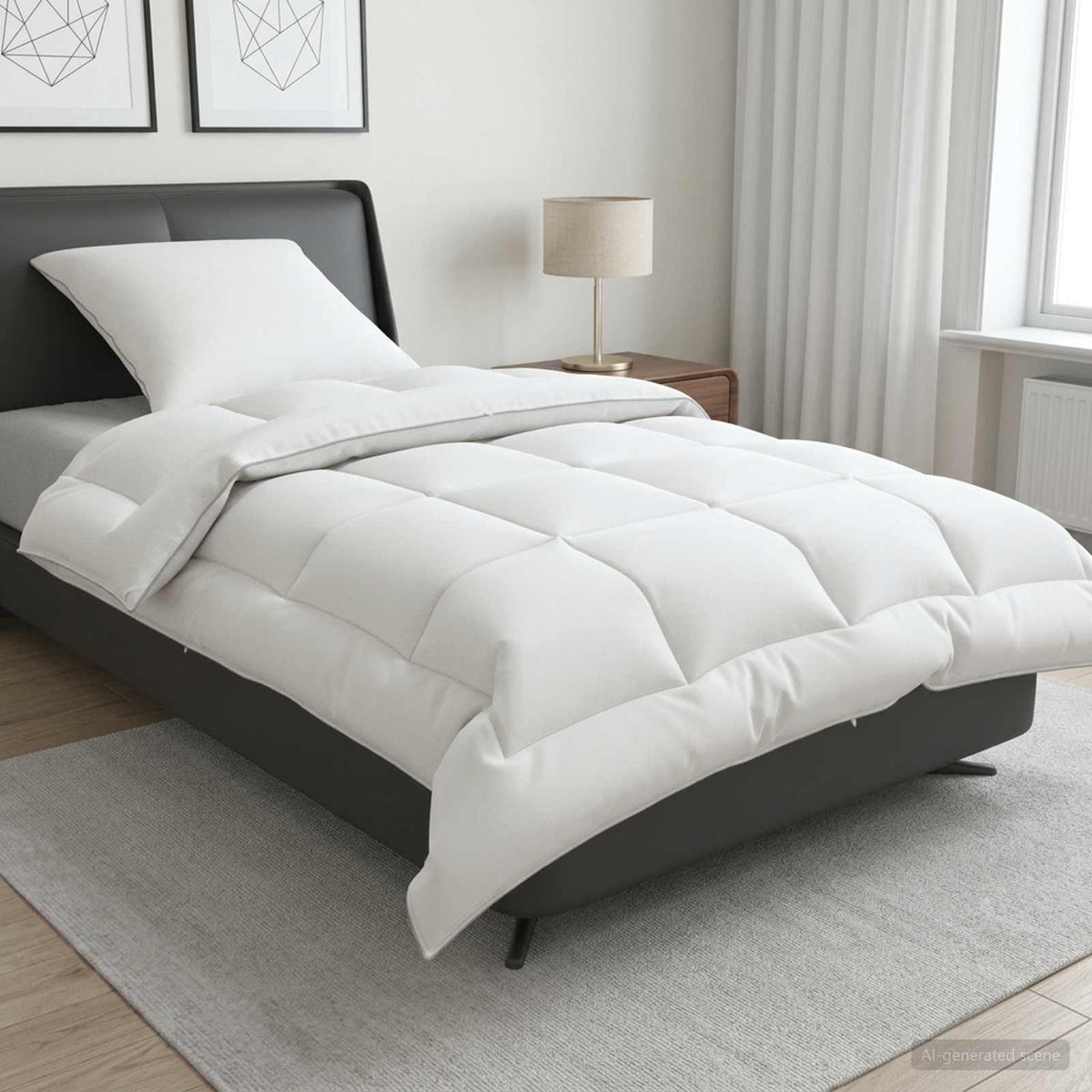 vidaXL Duvet and Pillow Set 2 pcs 155x200 cm 4 Seasons 300 GSM Wool
