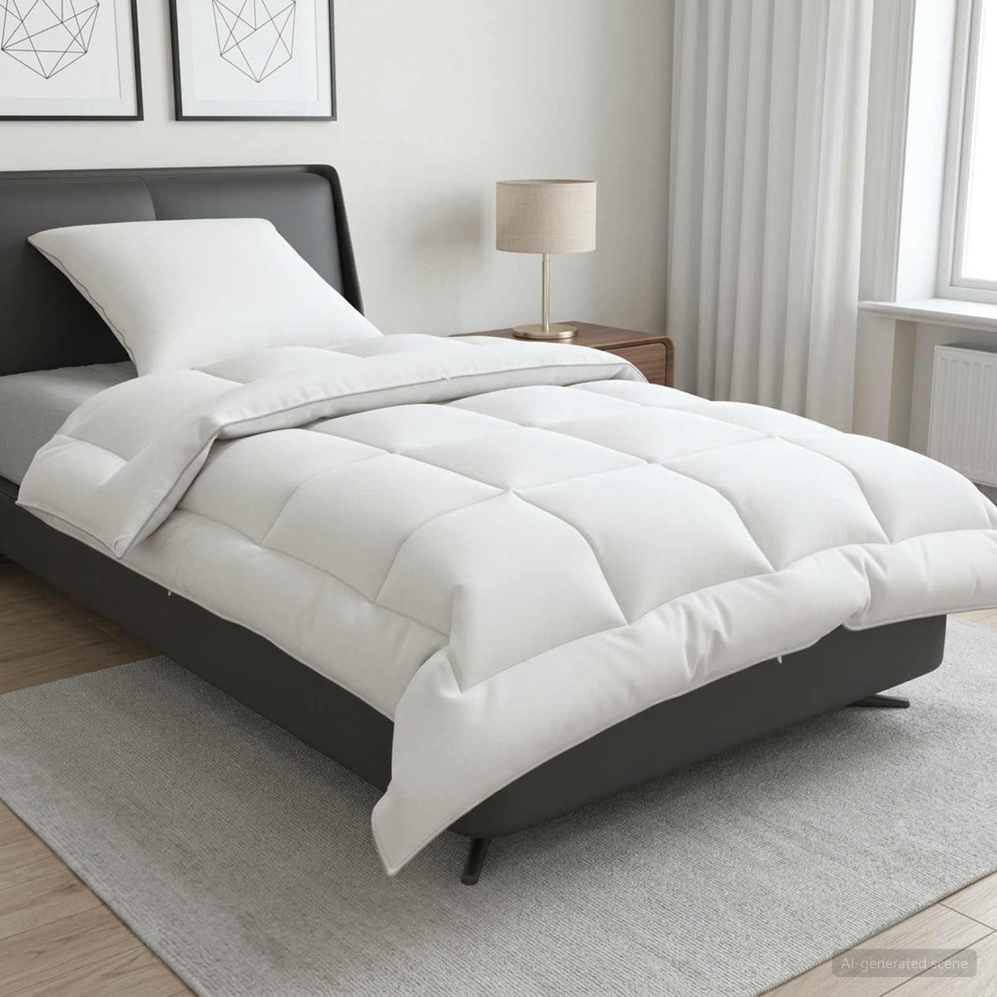 vidaXL Duvet and Pillow Set 2 pcs 137x200 cm Winter 450 GSM Wool White