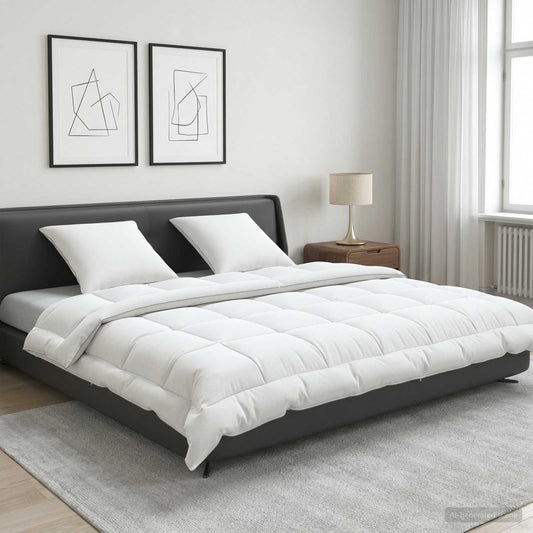 vidaXL Duvet and Pillow Set 3 pcs 200x200 cm Summer 140 GSM Wool White