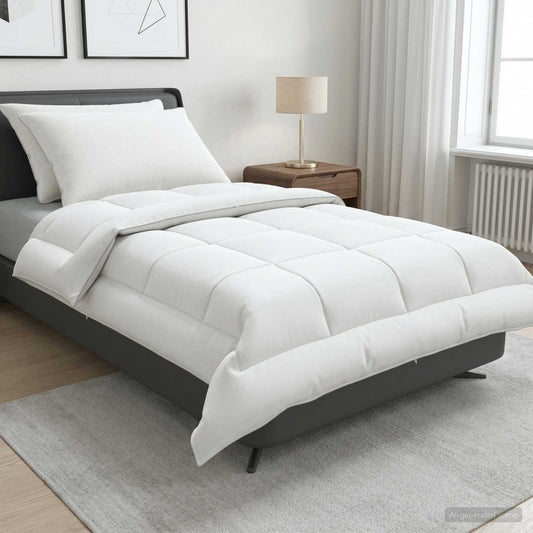 vidaXL Duvet and Pillow Set 3 pcs 135x220 cm Summer 140 GSM Wool White